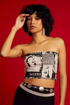 Укороченный топ Selena Forever 21, черный