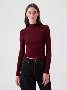 Укороченный топ в рубчик Gap, красный
