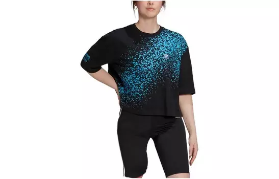Укороченный топ женский черный Adidas