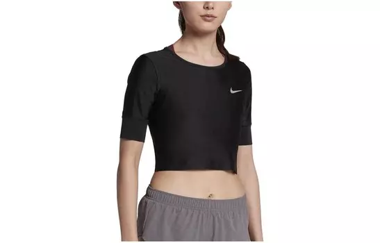 Укороченный топ женский черный Nike