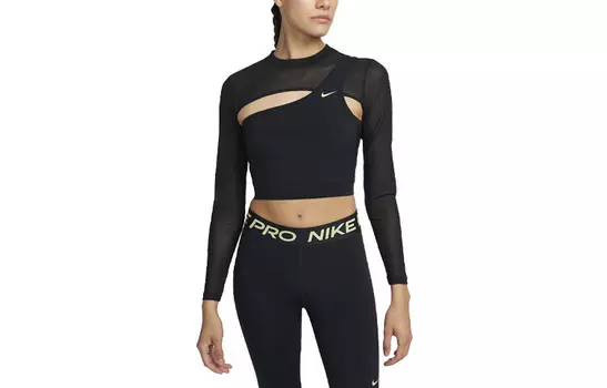 Укороченный топ женский черный Nike