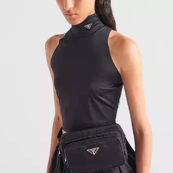 Укороченный топ женский черный Prada