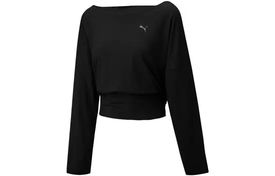 Укороченный топ женский черный Puma