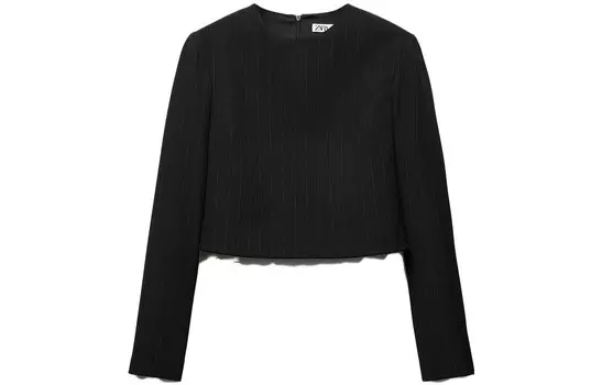 Укороченный топ женский черный Zara