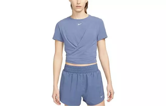 Укороченный топ женский синий Nike
