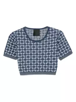 Укороченный жаккардовый топ с монограммой Givenchy, синий