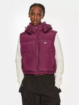 Укороченный жилет Tommy Jeans, бургундия