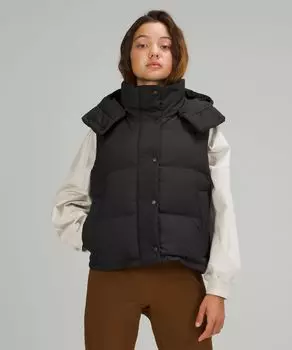 Укороченный жилет Wunder Puff Lululemon, черный