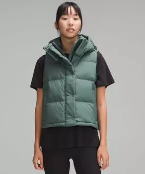 Укороченный жилет Wunder Puff Lululemon, зеленый