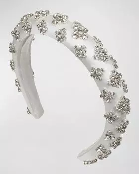 Украшенная мягкая повязка на голову Marlene Jennifer Behr, цвет Cream Crystal