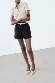 Украшенные туфли на высоком каблуке ZARA, экрю белый