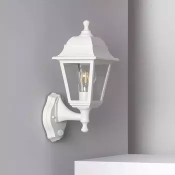 Уличный настенный светильник с датчиком движения PIR Mini Villa белый LEDKIA
