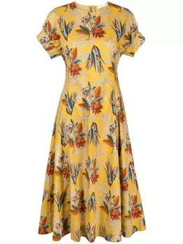 Ulla Johnson платье макси Devon с цветочным узором, желтый