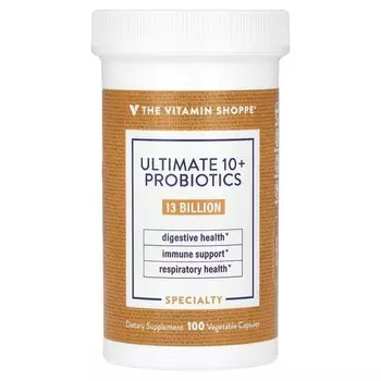 Ultimate 10+ пробиотиков, 13 миллиардов КОЕ, 100 растительных капсул The Vitamin Shoppe