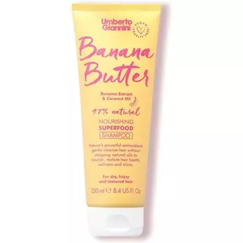 Umberto Giannini Banana Butter Питательный шампунь-суперпродукт Веганская увлажняющая формула без жестокости 250 мл