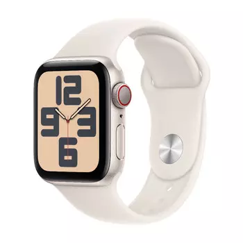 Умные часы Apple Watch SE 2024 (GPS + Cellular), 40 мм, Starlight Aluminum Case/Starlight Sport Band - S/M