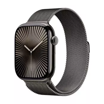 Умные часы Apple Watch Series 10 (GPS+Cellular), 46мм, Slate Titanium Case/Stainless Steel Milanese Loop Slate - M/L