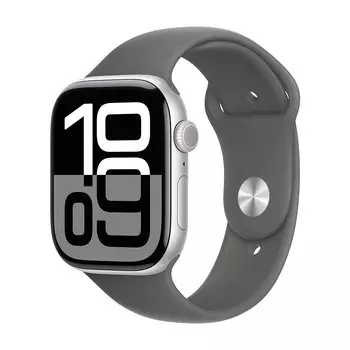 Умные часы Apple Watch Series 10 (GPS), 46мм, Silver Aluminum Case/Stone Gray Sport Band - M/L