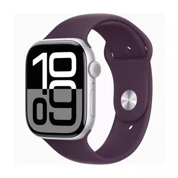 Умные часы Apple Watch Series 10 (GPS), 46 мм, Silver Aluminum Case/Plum Sport Band - S/M