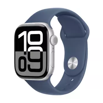 Умные часы Apple Watch Series 10 (GPS+Cellular), 42 мм, Silver Aluminum Case/Denim Sport Band - M/L