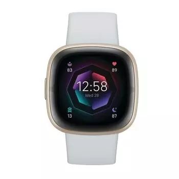 Умные часы Fitbit FB521GLBM Sense 2, мистический голубой/мягкое золото