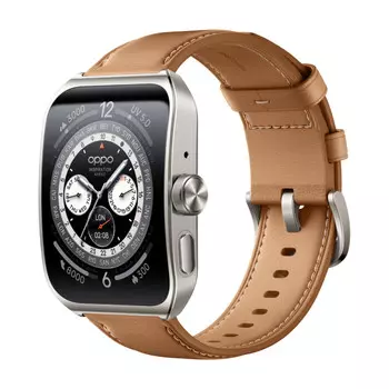 Умные часы Oppo Watch 4 Pro (CN), 1.91", WiFi + LTE, серебристый/коричневый