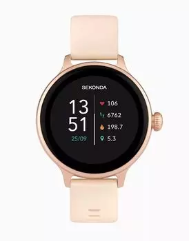 Умные часы Sekonda с силиконовым ремешком из черного и розового золота