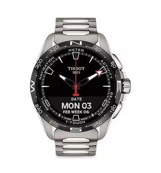Умные часы Tissot T-Touch Connect с солнечной батареей, 47,5 мм, черный