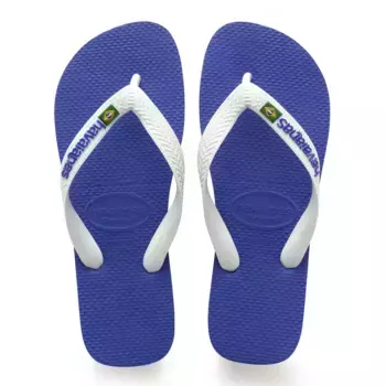 Унисекс Бразилия Логотип Havaianas Шлепанцы, синий/белый