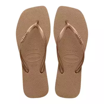 Унисекс Квадратный Логотип Металлик Havaianas Шлепанцы для ванны, светло-розовый