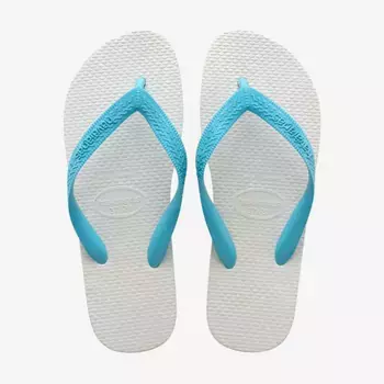 Унисекс Традиционные хаваианы Шлепанцы на носке Havaianas, белый/синий