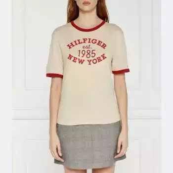 Университетская футболка стандартного кроя Tommy Hilfiger, бежевый