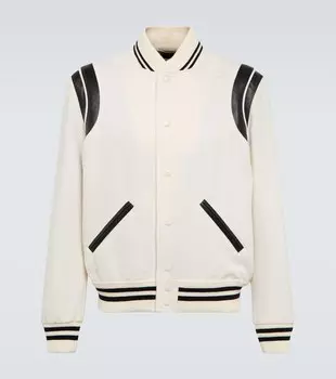 Университетская куртка Teddy Saint Laurent, белый