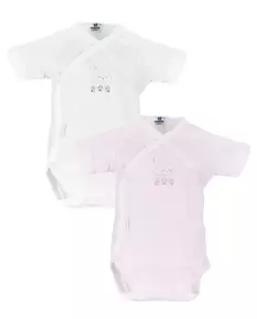Упаковка 2 детских боди с коротким рукавом и вышивкой Cambrass, цвет Rosa