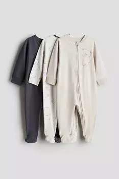 Упаковка из 3 пижам на молнии H&M, мультиколор