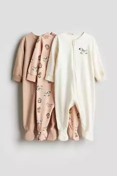 Упаковка из 3 пижам на молнии H&M, мультиколор