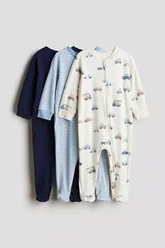 Упаковка из 3 пижам на молнии H&M, мультиколор