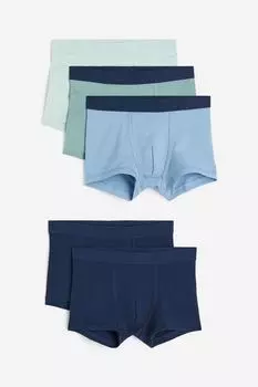Упаковка из 5 боксеров H&M, синий/зеленый