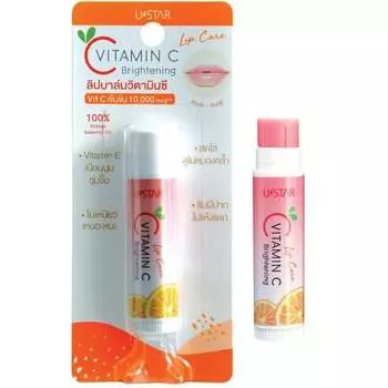 UStar Устар Вит С Бриг.хтенинг. Уход за губами 4,5г. Розовый, Pink