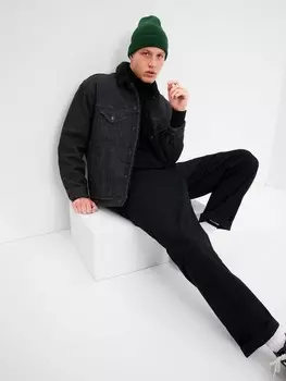 Утепленная джинсовая куртка Gap, черный