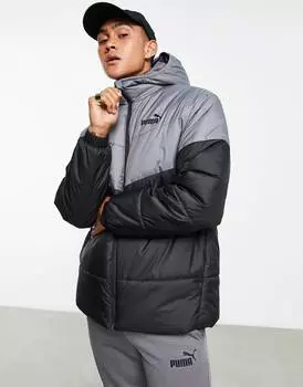 Утепленная куртка Puma в черно-сером цвете