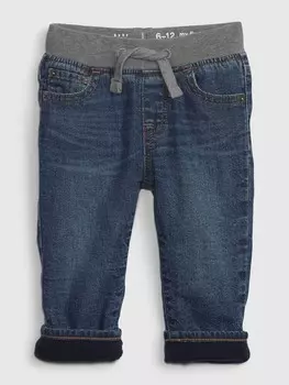 Утепленные прямые джинсы Gap, синий