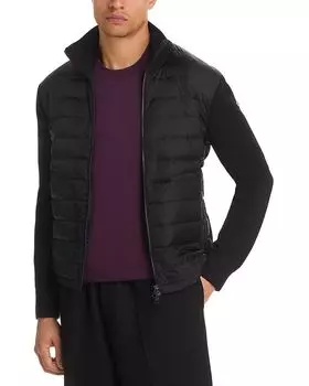 Утепленный кардиган на молнии Moncler, черный
