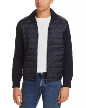 Утепленный кардиган на молнии Moncler, синий