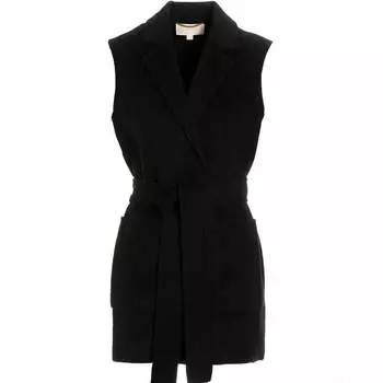 Утепленный жилет Michael Kors Wool Belt, черный