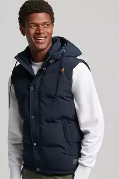 Утепленный жилет с капюшоном Everest Superdry, синий