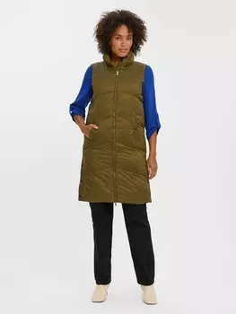 Утепленный жилет Vero Moda Lange Puffer Wattierte bergangsjacke ohne rmel VMUPPSALA, оливковый