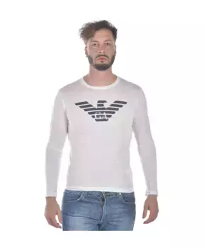 Уютный вязаный свитер Emporio Armani, белый