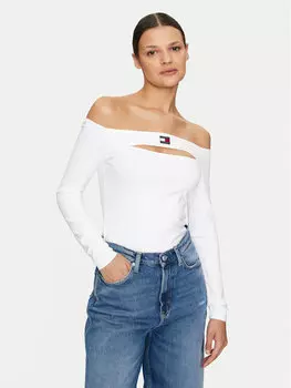 Узкая блузка Tommy Jeans, белый