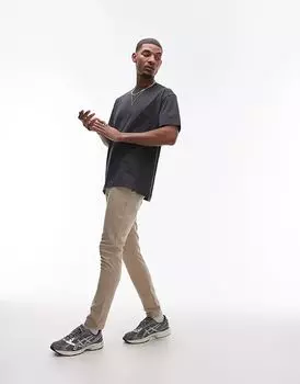 Узкие брюки чинос в камне Topman